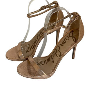 Sam Edelman Strappy  Rose Gold  High Heel Sandals Size 8.5 M Leather Upper